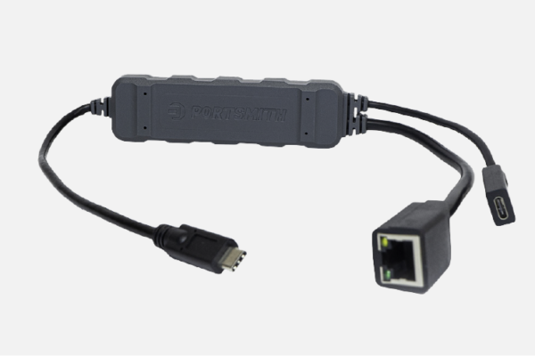 Portsmith Rugged/Encapsulated USB-C to Gigabit Ethernet adapter w/ 5V PD